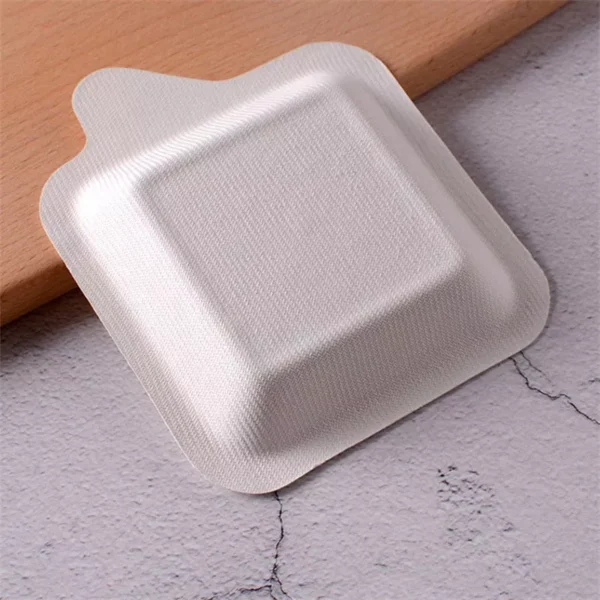 Compostable Eco-friendly Sugarcane Bagasse Square Cake Dishes - Image 2